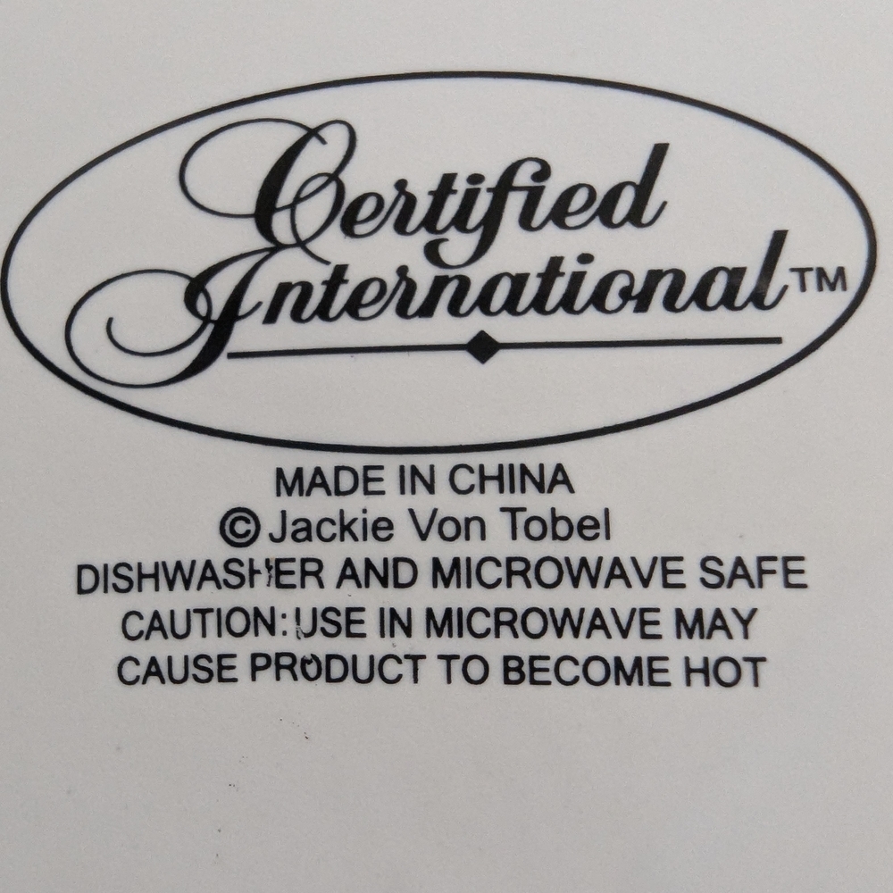 S468 Certified International Blue and White Bird Floral Plate - Picture 2 of 2